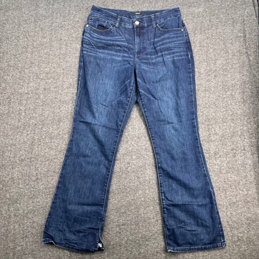 Express Skyscraper High Rise Flexx Hyper Stretch Flare Jeans Blue Womens M 6/8